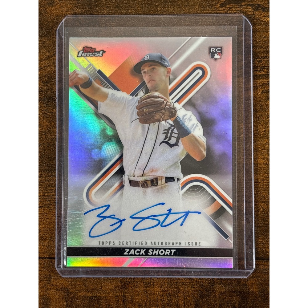 2022 Topps Finest Zack Short Detroit Tigers RC On-Card Autograph FA-ZS Refractor